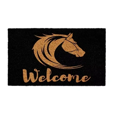 Calloway Mills Stallion Welcome Outdoor Rectangular Doormat In Black