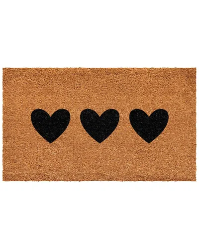 Calloway Mills Trio Hearts Doormat In Brown