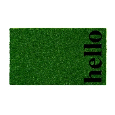 Calloway Mills Vertical Hello Outdoor Rectangular Doormat In Green