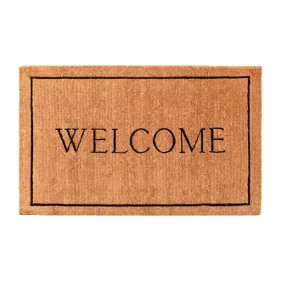 Calloway Mills Welcome Border Outdoor Rectangular Doormat In Brown
