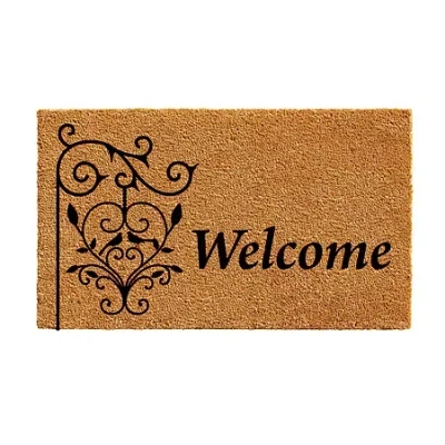 Calloway Mills Welcome Post Outdoor Rectangular Doormat In Multi