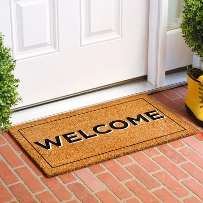 Calloway Mills Welcome With Border Non-slip Indoor Outdoor Door Mat In Multicolor