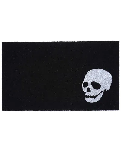 Calloway Mills White Skull Doormat In Black