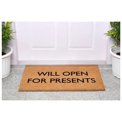 Calloway Mills Will Open For Presents Doormat, 17" X 29" In Brown