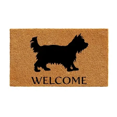 Calloway Mills Yorkshire Terrier Outdoor Rectangular Doormat In Brown
