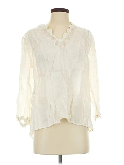 Pre-owned Calme 3/4 Sleeve Blouse In Ivory