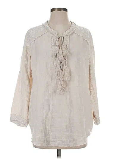 Pre-owned Calme 3/4 Sleeve Blouse In Ivory