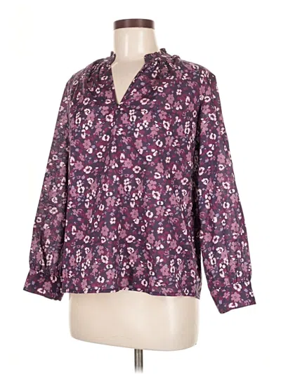 Pre-owned Calme 3/4 Sleeve Blouse In Purple