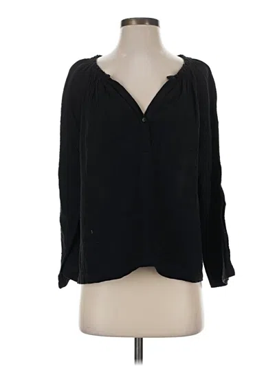 Pre-owned Calme Long Sleeve Blouse In Black