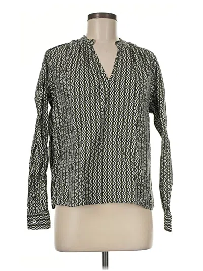 Pre-owned Calme Long Sleeve Blouse In Green