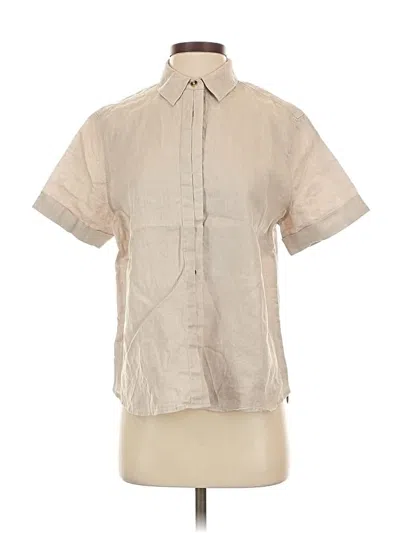 Pre-owned Calme Short Sleeve Blouse In Brown