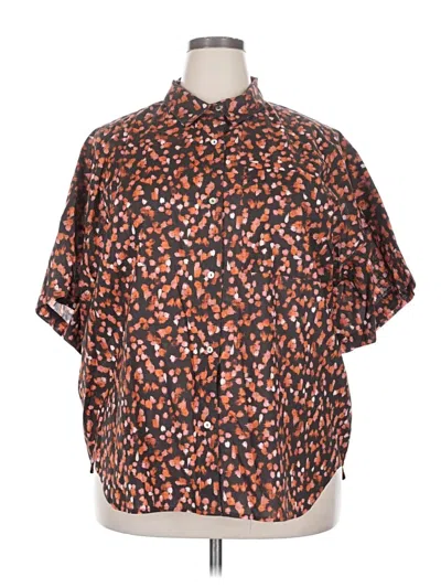Pre-owned Calme Short Sleeve Turtleneck In Brown