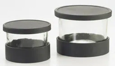 Cal-mil 16oz Mix Jar Set W/notch Lid In Clear And Silver