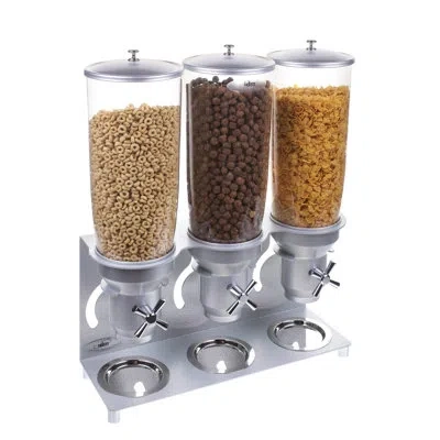 Cal-mil 3 Cylinder Cereal Dispenser In Silver,clear