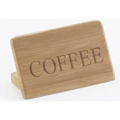 Cal-mil 3" X 2" Bamboo "coffee" Beverage Sign In Brown