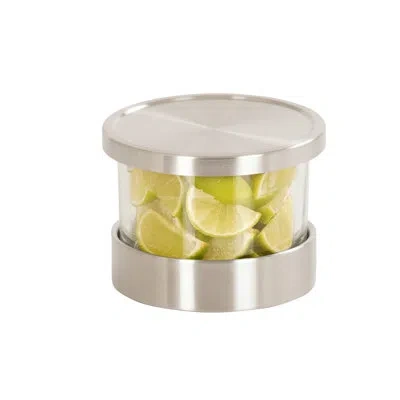Cal-mil 32oz Glass Mixology Jar With Stainless Steel Base And Lid In Clear;silver