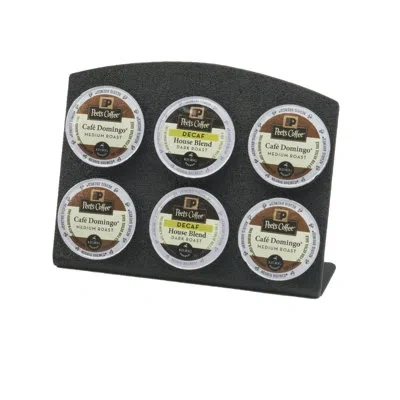 Cal-mil 6 Slot Plastic Single Serve Coffee Pod Holder In Black