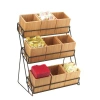 Cal-mil 9 Bin Tiered Display In Black,bamboo