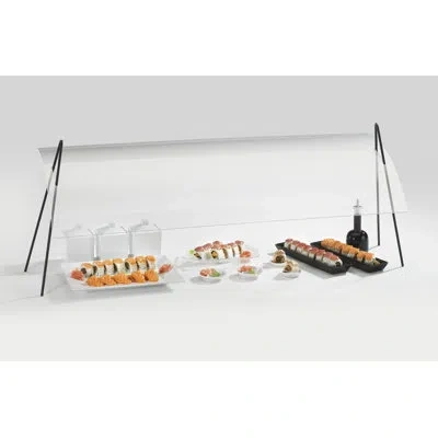 Cal-mil Acrylic Rectangular Sneeze Guard With Black Iron Wire Frame