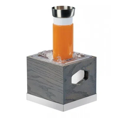 Cal-mil Ashwood Ice Housing With Clear Pan 7 1/2" X 7 1/2" X 7" In Brown