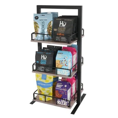 Cal-mil Aspen 3 Tier Merchandiser In Black;gray