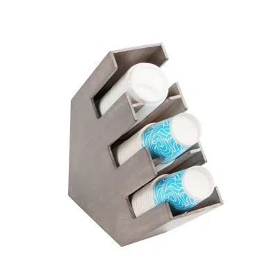 Cal-mil Aspen 3-section Countertop Cup / Lid Organizer In Gray