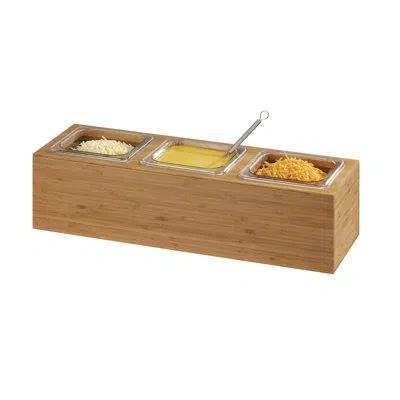 Cal-mil Bamboo Action Station - 1/6 Size Pan Unit - 11 3/4" X 7 1/2" X 6 1/4"