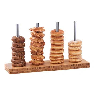 Cal-mil Bamboo Donut/bagel Holder In Brown