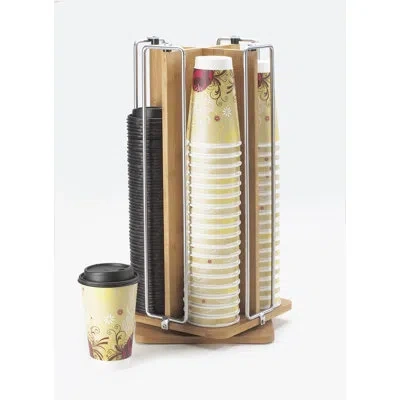 Cal-mil Bamboo Revolving Cup/lid Organizer In Brown
