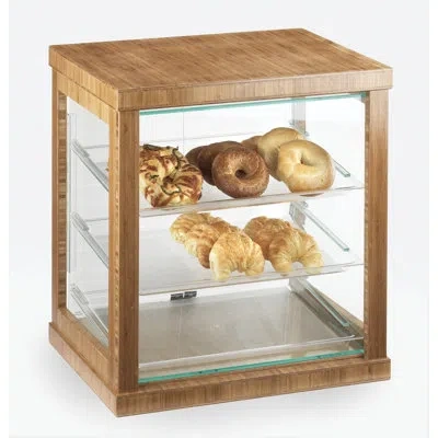 Cal-mil Bamboo Three Tier Display Case With Rear Doors - 21" X 16 1/4" X 22 1/2"