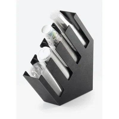Cal-mil Black 4-section Slanted Countertop Cup And Lid Organizer