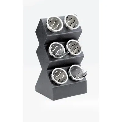 Cal-mil Black 6-cylinder Vertical Flatware / Condiment Display