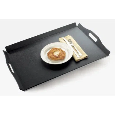 Cal-mil Black Room Service Tray With Raised Edges