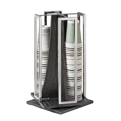 Cal-mil Cinderwood Revolving Cup & Lid Organizer In Silver;dark Gray