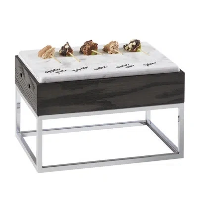 Cal-mil Cinderwood Riser With Melamine Marble Tray - 15" X 11" X 9 1/4"