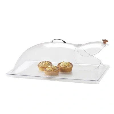 Cal-mil Classic Clear Dome Display Cover With Single End Opening And Door - 12" X 20" X 7 1/2"