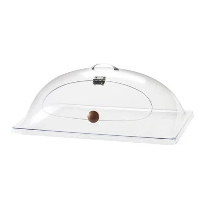 Cal-mil Classic Clear Dome Display Cover With Single Middle Opening And Door - 12" X 20" X 7 1/2"