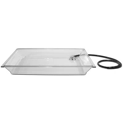 Cal-mil Clear Acrylic Rectangular Ice Pan With Drainage Hose For Ice Housing