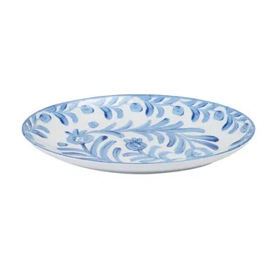 Cal-mil Costa 11" Oval Melamine Platter In Blue;white