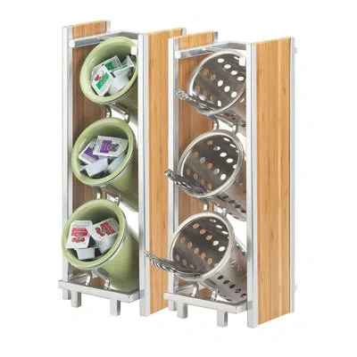 Cal-mil Eco Modern Cylinder Holder In Brown,silver