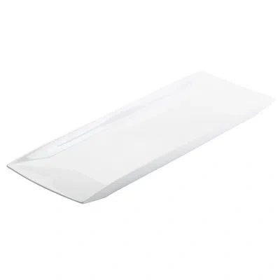 Cal-mil Gourmet Display Long Rectangle Porcelain Platter In White