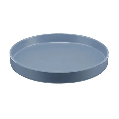 Cal-mil Hudson - Stone Blue 12" Raised Rim Melamine Plate