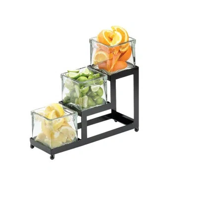 Cal-mil Iron 3 Step Glass Jar Display In Black