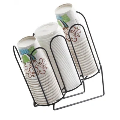 Cal-mil Iron Black 3-section Angled Countertop Cup And Lid Organizer