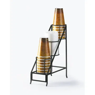 Cal-mil Iron Black 3-tier Countertop Cup And Lid Organizer