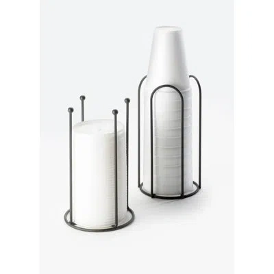 Cal-mil Iron Black Single Countertop Cup And Lid Organizer With Rounded Posts