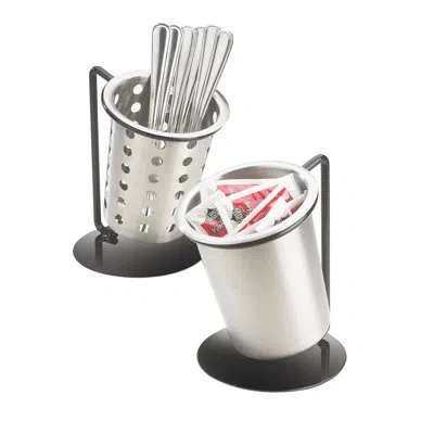 Cal-mil Iron Frame Single Ring Display With Solid Stainless Steel Cylinder In Black