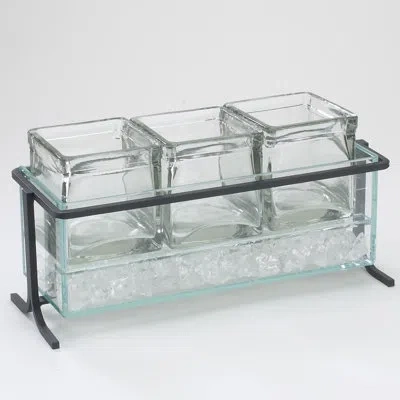 Cal-mil Iron High Rise Iced Glass Jar Display
