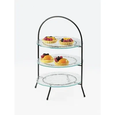 Cal-mil Iron Three Tier Black Bowl And Plate Display