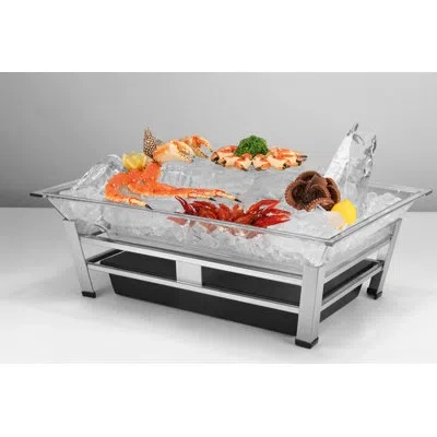 Cal-mil Large Ultimate Ice Housing System With Ice Pan, Water Contaminant Unit, And Led Lighting - 19" X 27" In Platinum